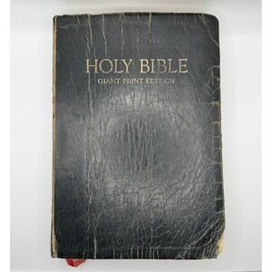 Vintage 1973 Thomas Nelson KJV Holy Bible Giant Print Red Letter Edition Black